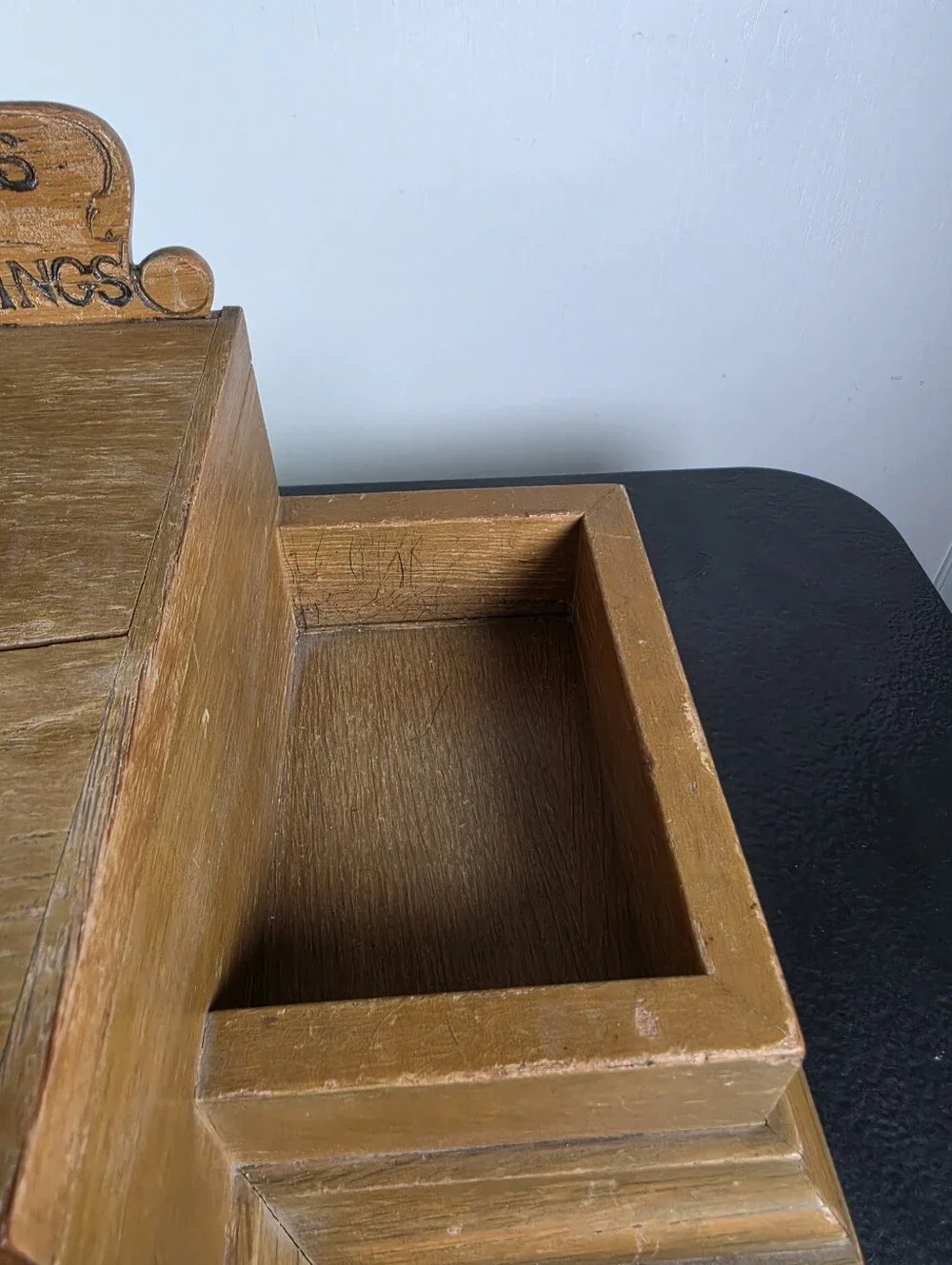 Wood Prayer Box with Side Trays - 'Petitions and Thanksgivings'